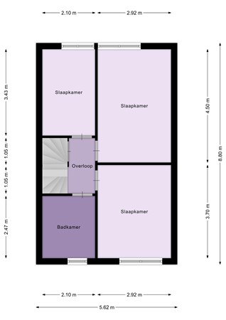 Floorplan - Van Vollenhovenstraat 31, 3265 BX Piershil